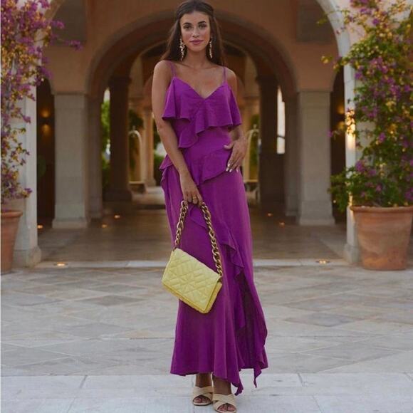 ZARA BLOGGER FAVORITE RUFFLED SLIP DRESS - Picture 2 of 14